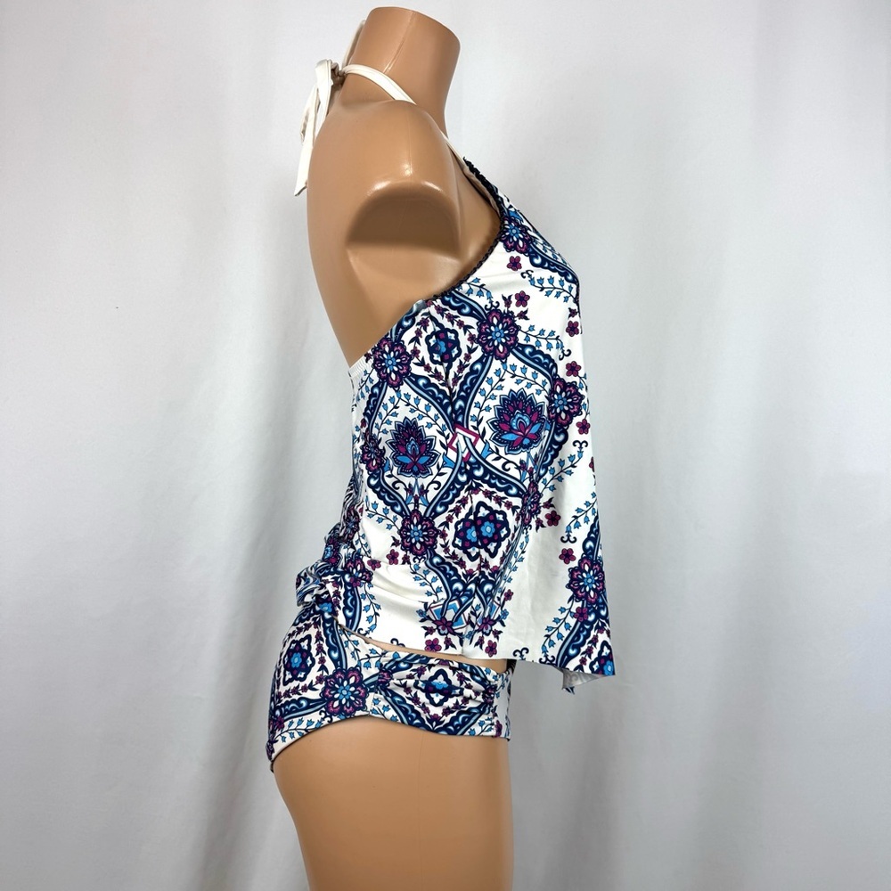 Becca by Rebecca Virtue Inspired 3 PC Swimsuit With Lace Tunic Cover Up Sz Large - Picture 4 of 10